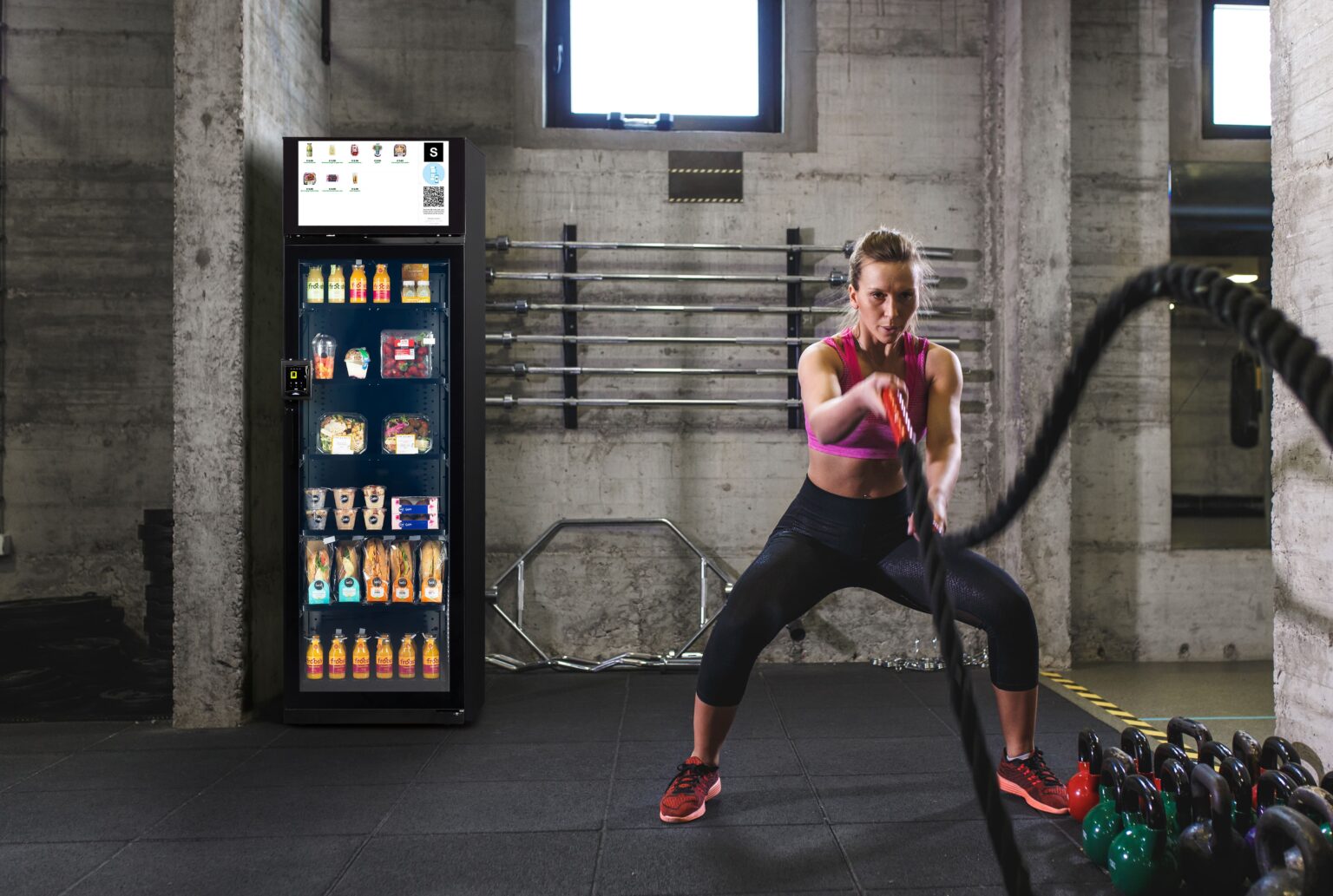 Frigo connecté Welleat repas frais entreprise salle de sport